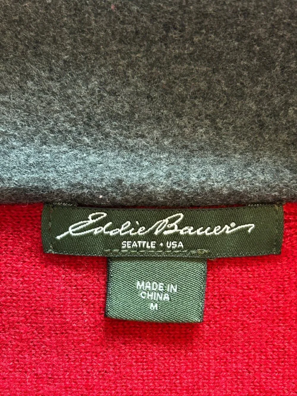 EDDIE BAUER WOMEN'S 4-PIECE WOOL SWEATER SET SIZE M RED/GRAY/BLACK
